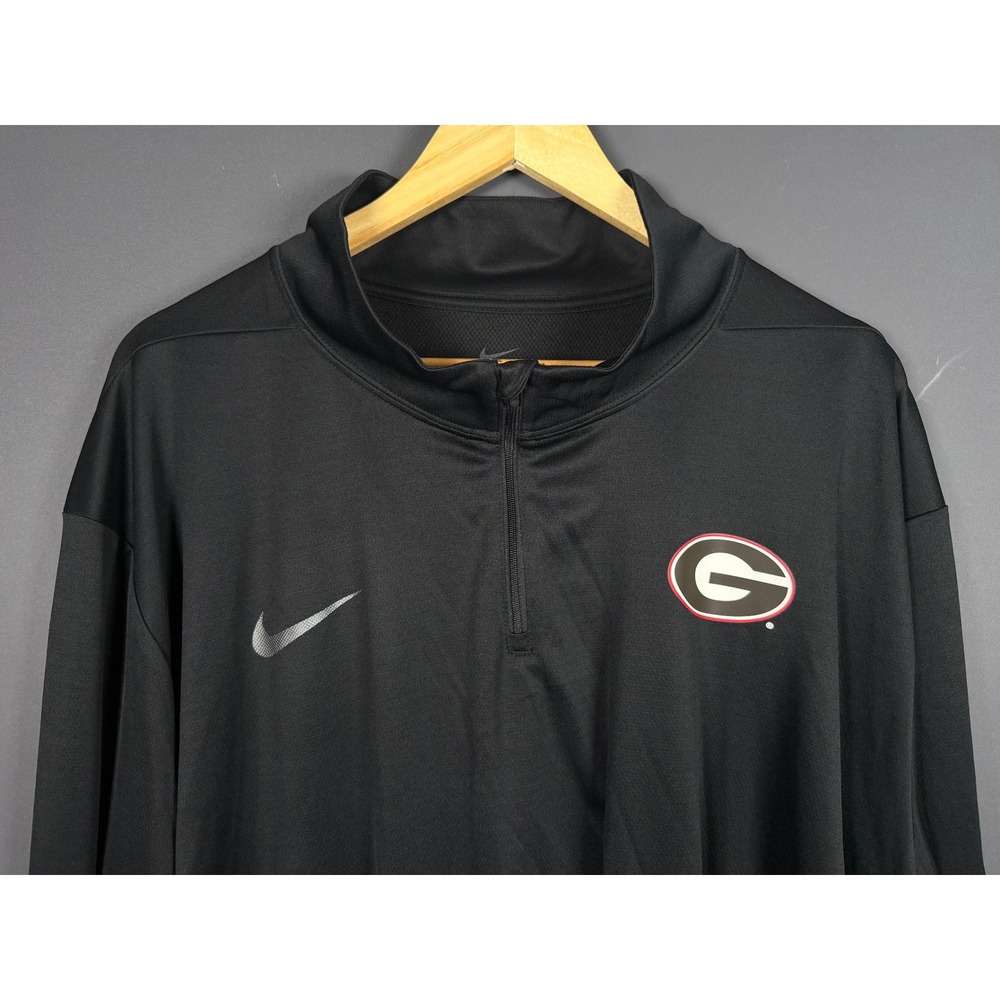 Nike Georgia Bulldogs Dri-FIT Quarter Zip Pullover Black Mens 3XL Tall NCAA